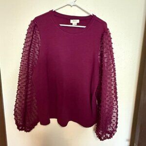 Maeve Textured Sleeve Top from Anthropologie